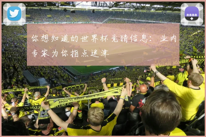 你想知道的世界杯竞猜信息:业内专家为你指点迷津